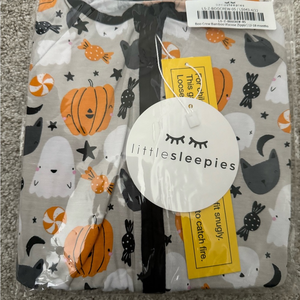 NWT Little Sleepies Halloween Zip Up Pajamas